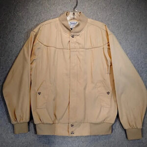 Palmland Men's Bomber Jacket Tan Long Sleeve Zip Close Vented in  Size Large